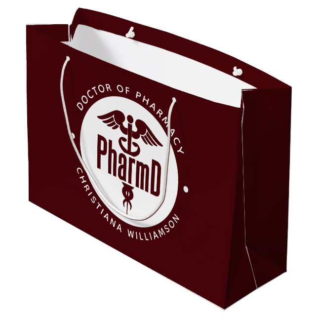 PharmD Doctor of Pharmacy Graduation Pharmacist Large Gift Bag (Back Angled)