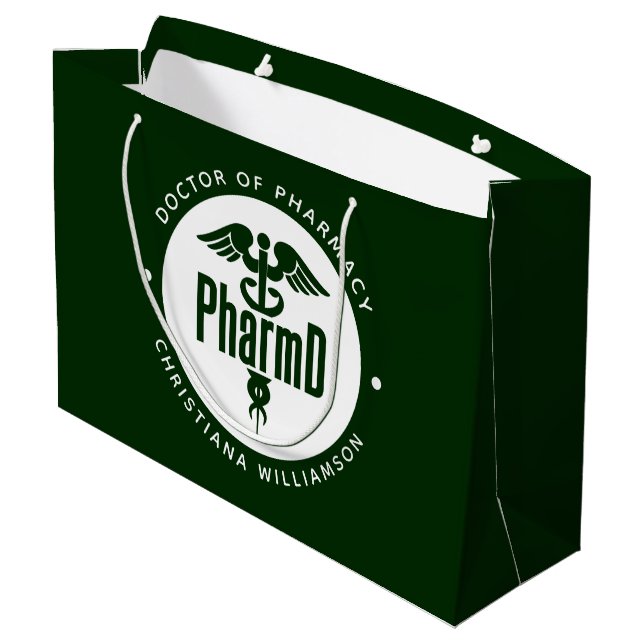 PharmD Doctor of Pharmacy Graduation Pharmacist Large Gift Bag (Back Angled)