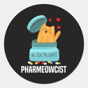 Pharmeowcist Cat Pharmacist Pharmacy Technician Classic Round Sticker