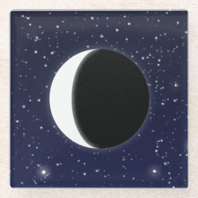 Phases of the Moon, 2 of 6 Glass Coaster (Front)