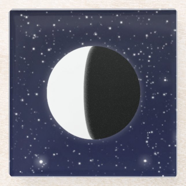 Phases of the Moon, 3 of 6 Glass Coaster (Front)