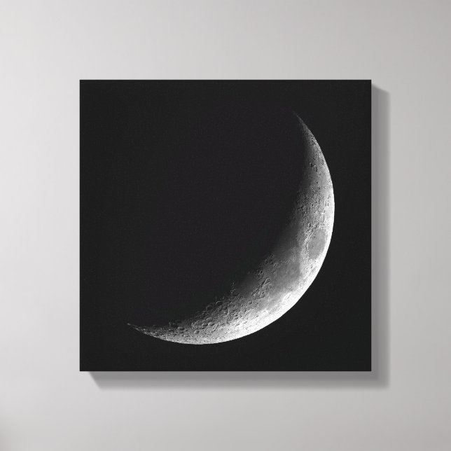 PHASES OF THE MOON, CRESCENT MOON. PHOTO 3 OF 5 CANVAS PRINT (Front)