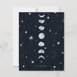 Phases of the moon flat card