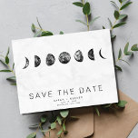 Phases of the Moon Marble Wedding Save Dates Announcement Postcard<br><div class="desc">Save the date postcards in marble phases of the moon design,  customized with your names,  wedding date and location. Add your return address and wedding details to the backside of the postcard.</div>