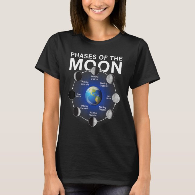 Phases of the Moon  Moon Phase  Space T-Shirt (Front)