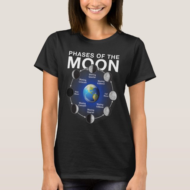 Phases of the Moon  Moon Phase  Space T-Shirt (Front)