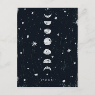 Phases of the moon post card