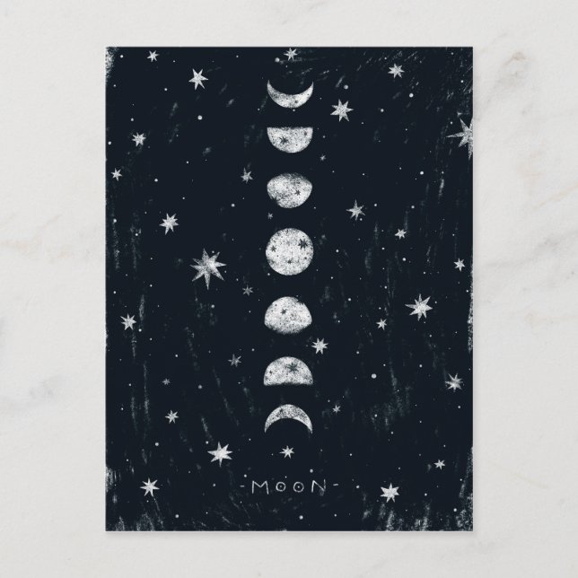Phases of the moon post card (Front)