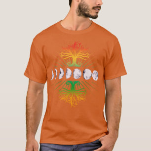 Phases of the Moon Retro 60s 70s Vibe Tree of Life T-Shirt