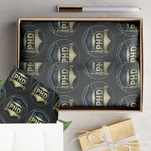 PhD black gold gift wrapping Tissue Paper