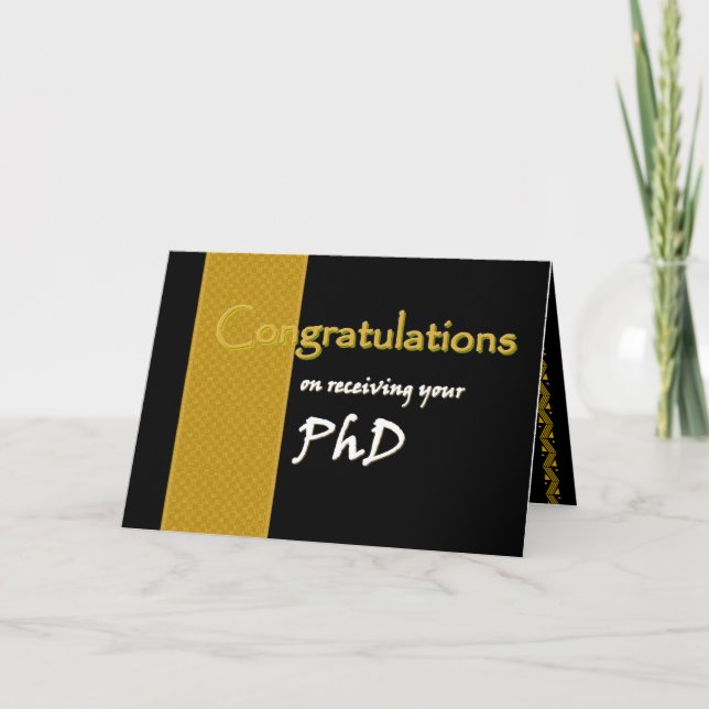 PhD Congratulations Custom Name Card (Front)
