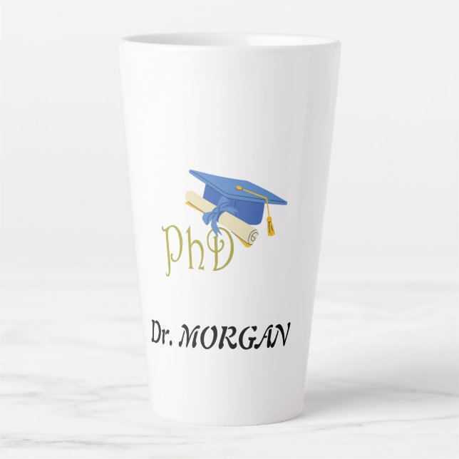 PhD Cool Medical Graduate Congrate New Doctor Latte Mug (Front)
