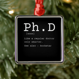 PhD definition philosophy doctor teacher funny Metal Tree Decoration