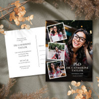 PhD Degree 4 Photo Graduation Party Invitation