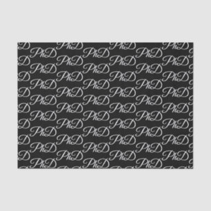 PhD degree Black Graduation Celebration Tissue Paper