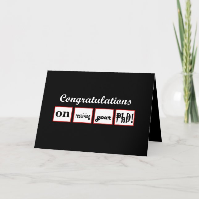 PhD Degree - CUSTOM NAME Congratulations - Card (Front)
