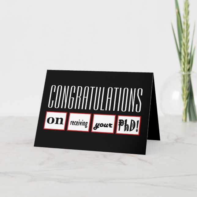 PhD Degree CUSTOM NAME Congratulations Card (Front)