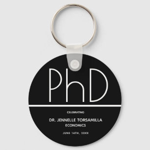PhD degree Graduation Party Black Favour Keychain