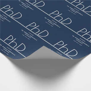 PhD degree Graduation Party Blue Wrapping Paper
