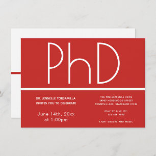 PhD degree Graduation Party Invitation