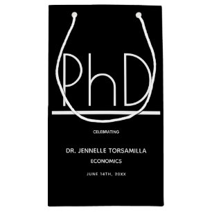 PhD degree Graduation Party Small Black Small Gift Bag