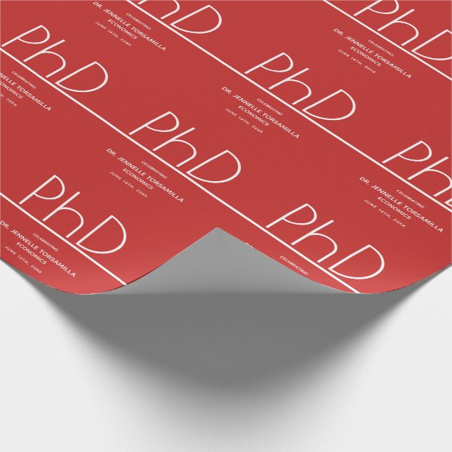 PhD degree Graduation Party Wrapping Paper (Corner)