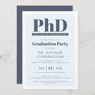 PhD Doctor of Philosophy Doctoral Graduation Invitation