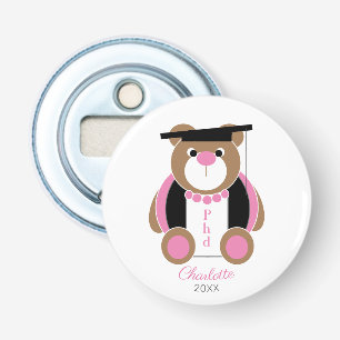 PhD doctor of philosophy gift congratulations bear Bottle Opener
