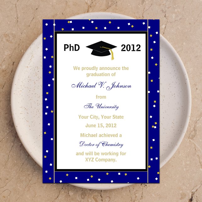 PhD Doctoral Announcement Blue Confetti (Creator Uploaded)