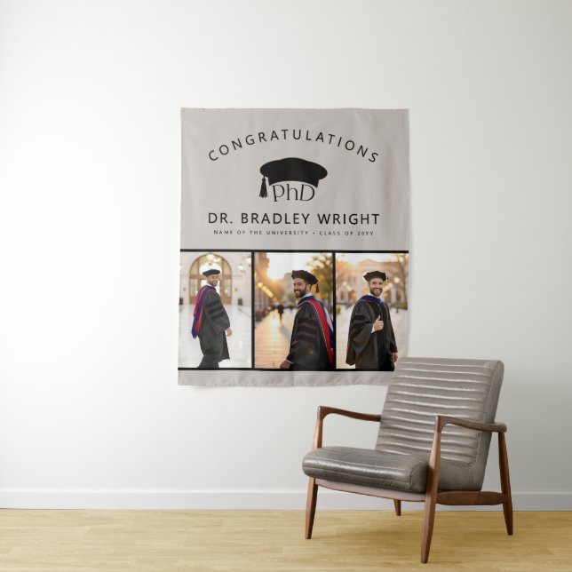 PhD Doctoral Grad Hat Doctoral Graduation Tapestry (In Situ)