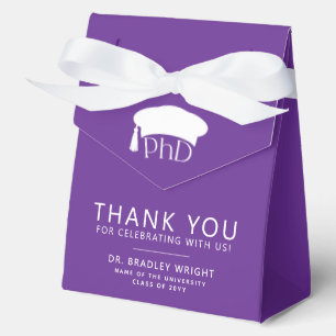 PhD Doctoral Grad Hat Graduation Thank You Favour Box