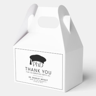 PhD Doctoral Grad Hat Graduation Thank You Favour Box