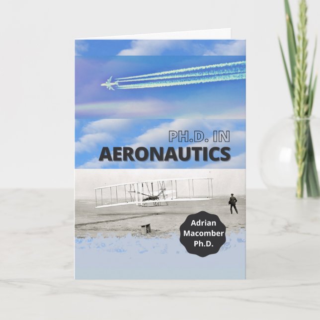 PhD Doctorate in  Aeronautics Congratulations Card (Front)