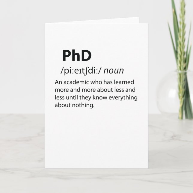 PhD Funny Dictionary Definition Holiday Card (Front)