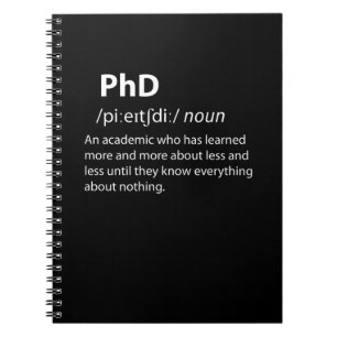 PhD Funny Dictionary Definition Notebook