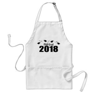 PhD Grad 2018 Caps And Diplomas (Black) Standard Apron