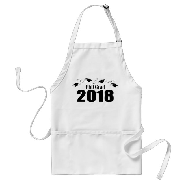 PhD Grad 2018 Caps And Diplomas (Black) Standard Apron (Front)