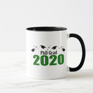 PhD Grad 2020 Caps And Diplomas (Green) Mug