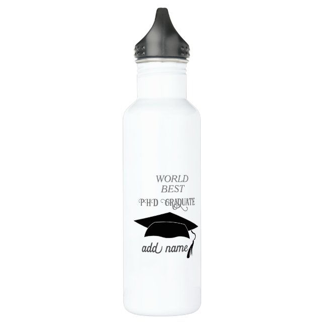 PHD Graduate Celebration Achievement Academic Succ 710 Ml Water Bottle (Left)