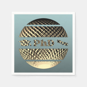 PhD graduation gold Napkin