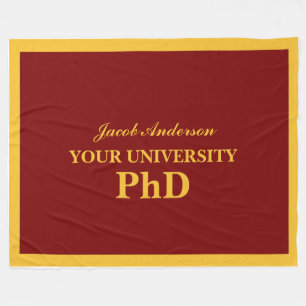 PhD Graduation Personalised Name Fleece Blanket