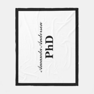 PhD Graduation Personalised Name Fleece Blanket