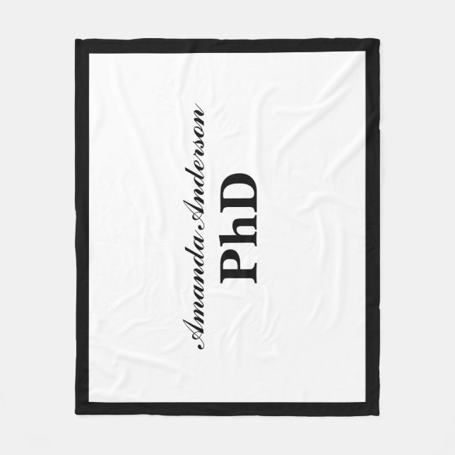 PhD Graduation Personalised Name Fleece Blanket (Front)