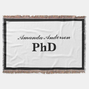 PhD Graduation Personalised Name Throw Blanket