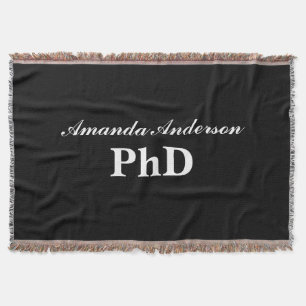 PhD Graduation Personalised Name Throw Blanket