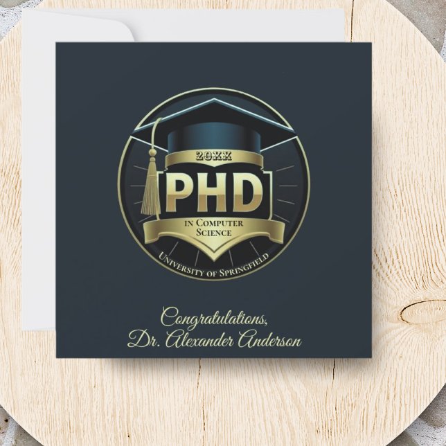 PhD graduation thesis defence gratulation card (Creator Uploaded)