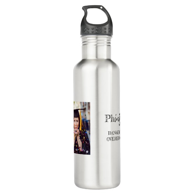 PHD Gratuate Phinished Dangerously Overeducated 710 Ml Water Bottle (Back)