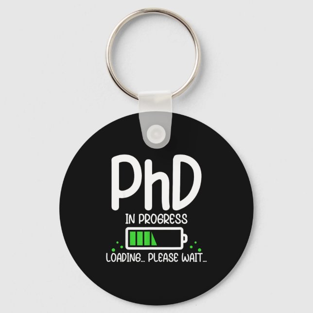 Phd in progress funny graduation class of 2026 key ring (Front)