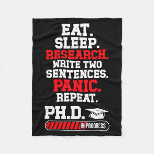 Phd in progress phd graduation phd degree doctor fleece blanket