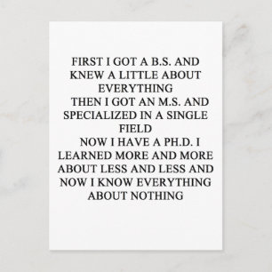 PHD joke Postcard